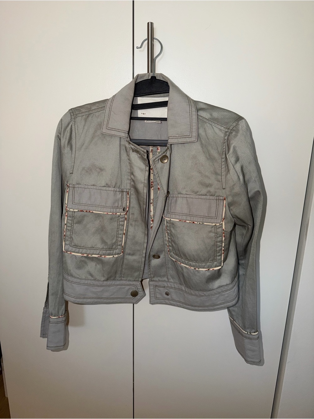 Anthropologie Light Sage Utility Jean Jacket